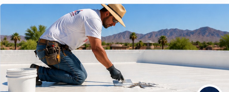 Roof repair work on an Arizona home
